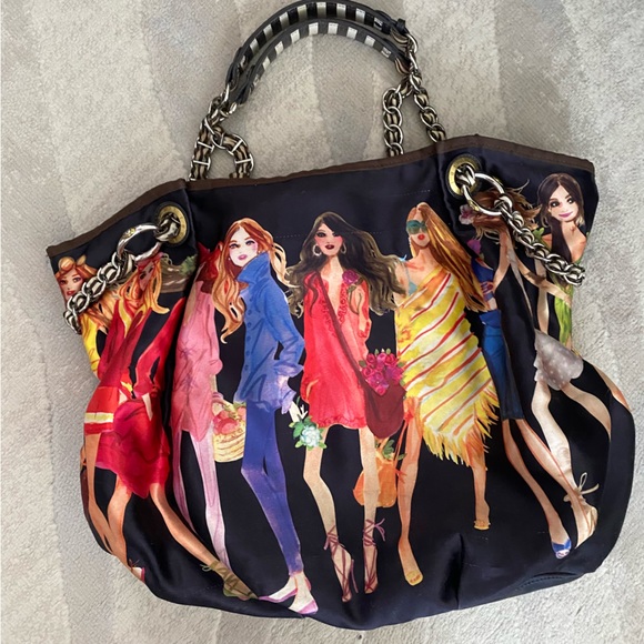 Henri Bendel Bendelgirl Satin Bag It Girl Shopping Large Purse Handbag Tote - Picture 6 of 9